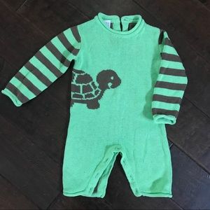 NWOT Turtle sweater romper 0-3 months